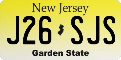 NJ license plate J26SJS