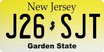 NJ license plate J26SJT