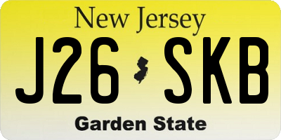 NJ license plate J26SKB