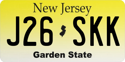 NJ license plate J26SKK