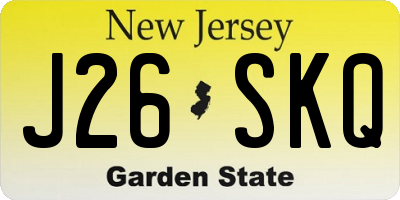 NJ license plate J26SKQ