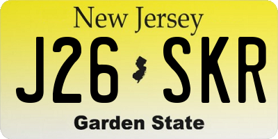 NJ license plate J26SKR