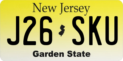 NJ license plate J26SKU