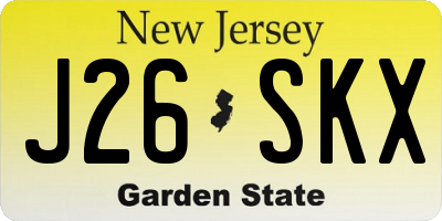 NJ license plate J26SKX