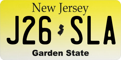 NJ license plate J26SLA