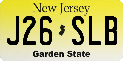 NJ license plate J26SLB