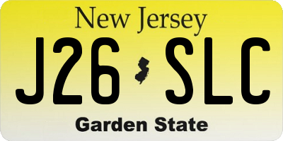 NJ license plate J26SLC