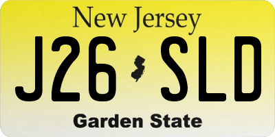 NJ license plate J26SLD