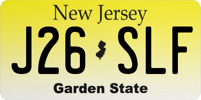 NJ license plate J26SLF