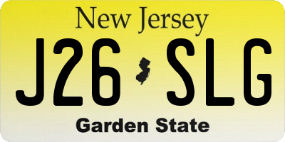 NJ license plate J26SLG