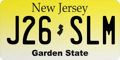 NJ license plate J26SLM