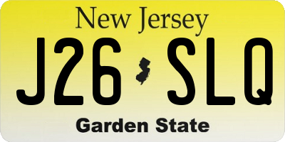 NJ license plate J26SLQ