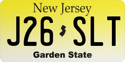 NJ license plate J26SLT
