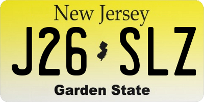 NJ license plate J26SLZ