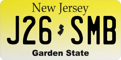 NJ license plate J26SMB