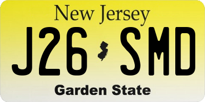 NJ license plate J26SMD