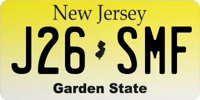 NJ license plate J26SMF