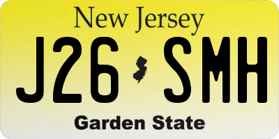NJ license plate J26SMH