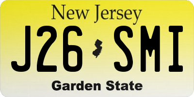 NJ license plate J26SMI