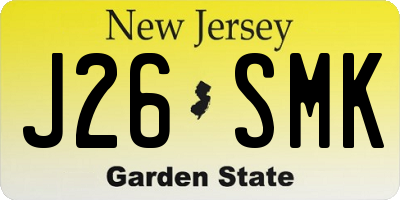 NJ license plate J26SMK