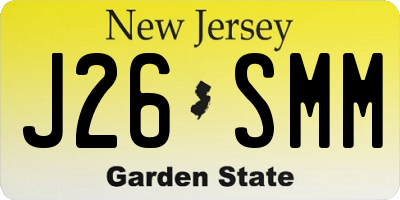 NJ license plate J26SMM