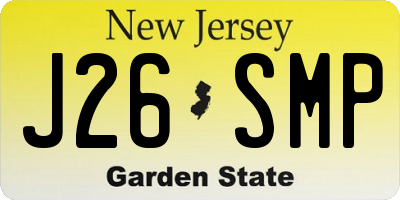 NJ license plate J26SMP