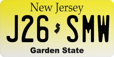 NJ license plate J26SMW