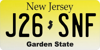 NJ license plate J26SNF