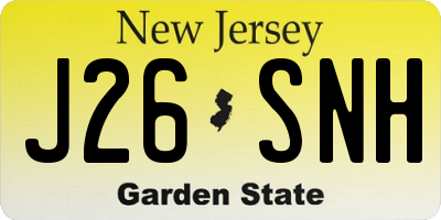 NJ license plate J26SNH