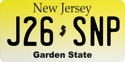 NJ license plate J26SNP