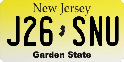 NJ license plate J26SNU