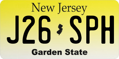 NJ license plate J26SPH