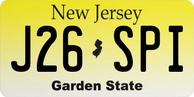 NJ license plate J26SPI