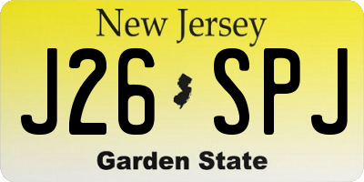 NJ license plate J26SPJ