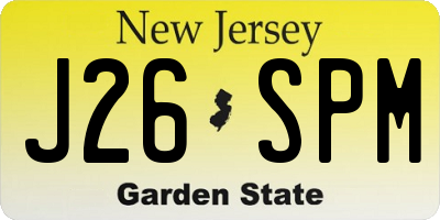 NJ license plate J26SPM