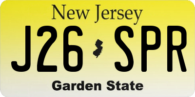 NJ license plate J26SPR