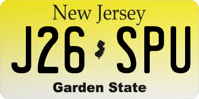 NJ license plate J26SPU