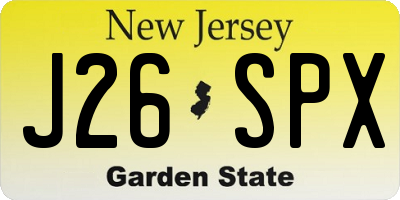 NJ license plate J26SPX