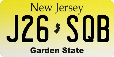 NJ license plate J26SQB