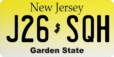 NJ license plate J26SQH