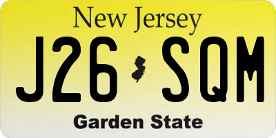 NJ license plate J26SQM