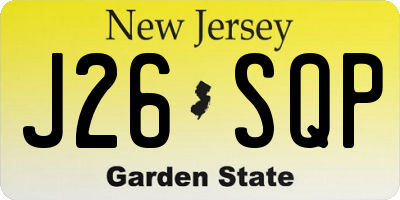 NJ license plate J26SQP