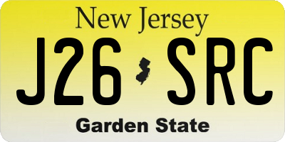 NJ license plate J26SRC