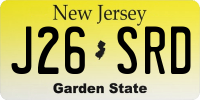 NJ license plate J26SRD