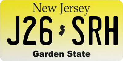 NJ license plate J26SRH