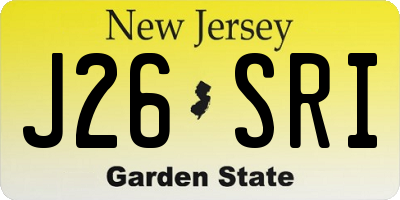 NJ license plate J26SRI