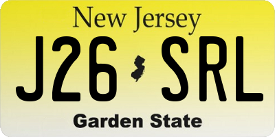 NJ license plate J26SRL
