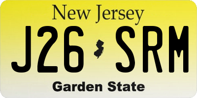 NJ license plate J26SRM