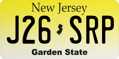 NJ license plate J26SRP