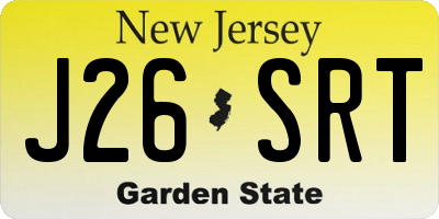 NJ license plate J26SRT